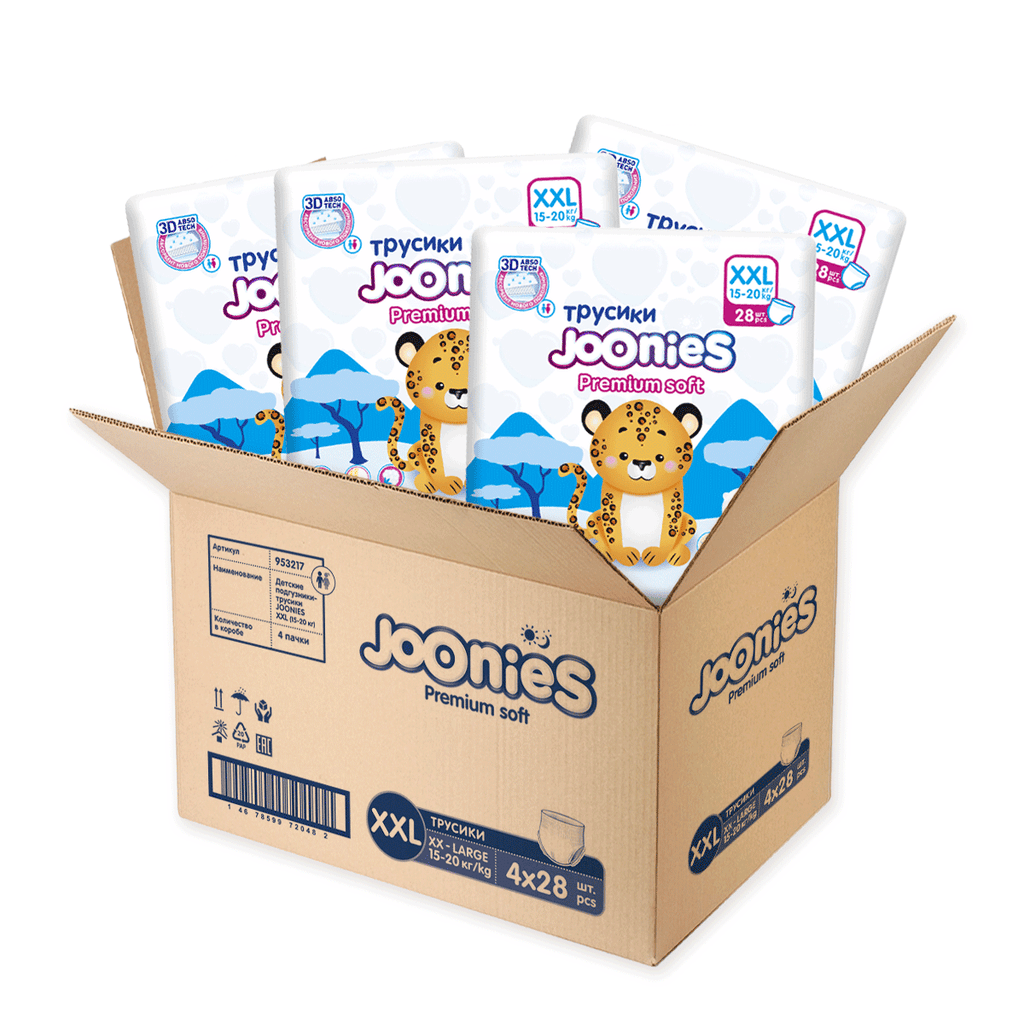 PREMIUM SOFT XXL 28 шт. 15-20 KG подгузники - трусики размер 6, короб- 4 уп. 30 лар за уп.